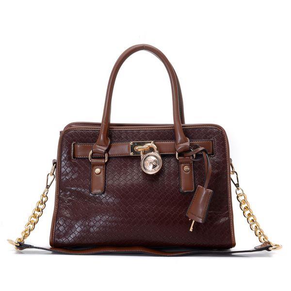 michael kors hamilton woven satchel kaffe gloden Style Billig fbzsl